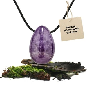Amethyst Edelstein Anhänger | Kristall Kette mit Tropfen Anhänger - Bild 1 von 10
