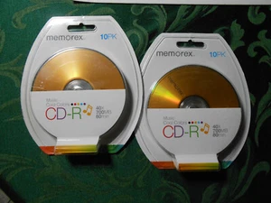 Memorex 2 x 10PK CD-R 40X 700MB 80min CD-R Discs NEW Cool Colors Sealed 2009 - Picture 1 of 3
