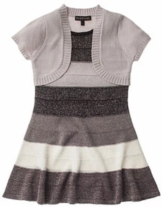 Girl's 2-pc Shrug & Sweater Dress Set - Picture 1 of 3