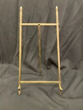 Vintage Acorn Topped Mid Century Modern Brass Easel Picture Stand Display Holder