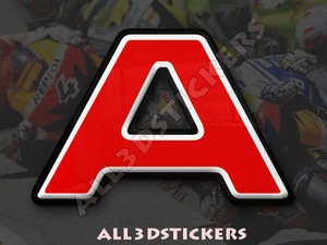3D Stickers Resin Domed LETTER A - Color Red - 25 mm(1 inch) Adhesive Decal - Bild 1 von 1