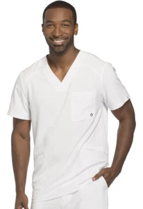Cherokee Infinity Scrubs Men V Neck Top CK900A WTPS White Free Shipping - Picture 1 of 4