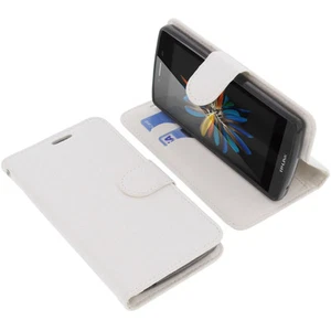 Tasche für TP-Link Neffos C5L Book-Style Schutz Hülle Handytasche Buch Weiß - Bild 1 von 5