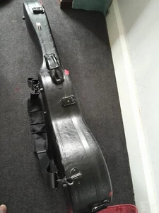 Crossrock Fiberglass Electric Guitar case 2014-2018 - black topped with leather - Picture 1 of 13