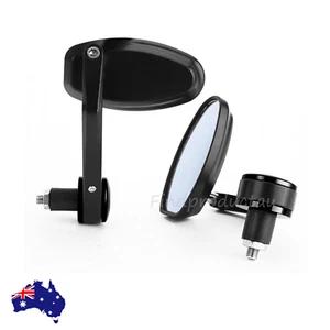 OVAL HANDLE BAREND UNIVERSAL REAR VIEW SIDE MIRRORS 7/8" BILLET MOTORCYCLE ALLOY - Imagen 1 de 7