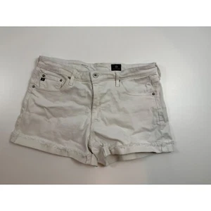 AG The Hailey Denim Shorts Frayed Hem White Wash Casual Summer Size 32R - Picture 1 of 7