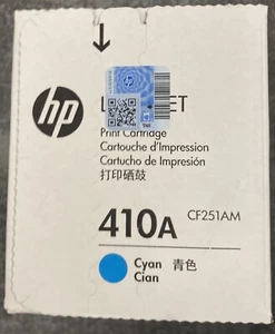New Sealed Genuine HP 410A Cyan Toner Ink Print Cartridge - CF251AM - Picture 1 of 3
