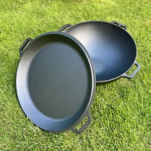 Wok Kasan 12 Liter mit Pfannendeckel aus Gusseisen Kazan - Bild 1 von 4