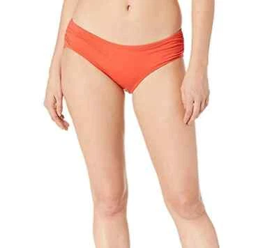 Michael Kors L26133 Orange Red Iconic Solid Shirred Bikini Bottoms Women Size L - Image 1 of 2