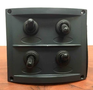 Car RV Marine Black Waterproof Boat toggle Switch Panel With Fuses Neoprene Cap - Picture 1 of 4