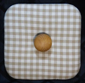 Henn Workshops Square Cloth Covered Wood Basket Lid, Warren, Ohio - Picture 1 of 2