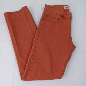Levi's 511 Jeans Size 16 Regular Boys 28x28" Slim Orange Stretch Denim - Picture 1 of 13
