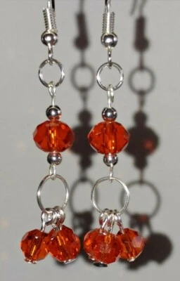 Handmade Briolette & Round Glass Silver Plated Fishhook Earrings - Image 1 of 2