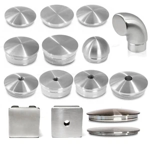 Endkappen Rohrstopfen Abschlussdeckel Stopfen Deckel Rohrkappe Geländerbau V2A - Bild 1 von 15