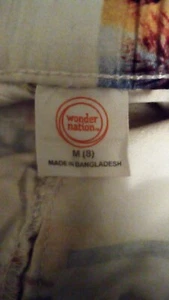 Wonder nation (Boys Shorts) Funny BeachShorts Adjustable Waist Sz M (8) - Picture 1 of 6