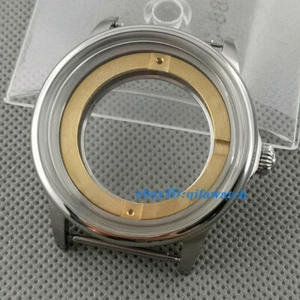 Caja de reloj 42mm acero plateado cepillado Fit movimiento miyota 8215/8205/821A ETA 2836 - Imagen 1 de 7