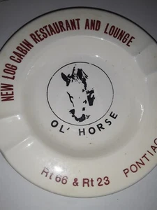 Vintage New & Unused 5" New Log Cabin Rest. & Lounge Ashtray Excellent Condition - Imagen 1 de 3