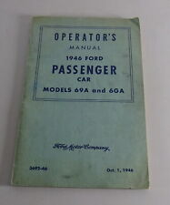 Betriebsanleitung Ford Super Deluxe / Business Coupé / Convertible....von 1946