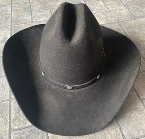 MHT Western Cowboy Hat 3X Beaver Blend With Belt Buckle Band Black Size 7 1/8 57 - Picture 1 of 15