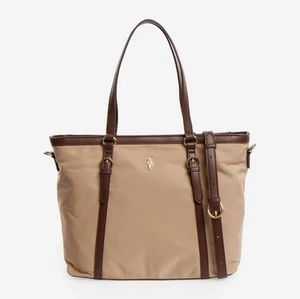 US Polo AssnBrown Twill Tote Bag AUTHENTIC BRAND NEW RRP £120.00 - Picture 1 of 3