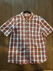 FRED PERRY Buttondown SHIRT - Plaid/Tartan UK16/US12 100% Cotton - Mod, SKA, Oi! - Picture 1 of 13
