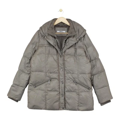 Abrigo parka de plumón DKNY para mujer talla XL beige cremallera completa aislante Foto 1 de 4