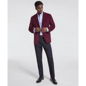 Tommy Hilfiger Corduroy Blazer Mens 38R Burgundy Sport Coat Elbow Patch NWT - Picture 1 of 12