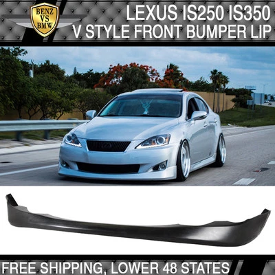 For 09 10 Lexus IS250 IS350 Sedan V Style Front Bumper Lip Spoiler PU - Imagem 1 de 4