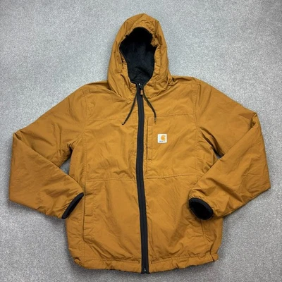 Carhartt Jacket Adult Small Brown Active Rain Defender Fleece Lined Hood Men - Image 1 of 4