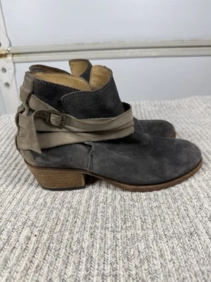 H by Hudson Talla 38 EUR Gris Cuero Hebilla Tobillo Moda Botas Botín Foto 1 de 4