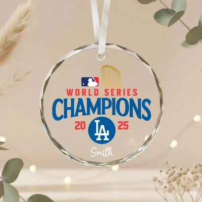 2025 Los Angeles Champions Ornaments, Round Glass Pendant - Image 1 of 4