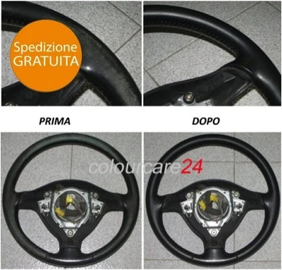COLOURCARE24 Kit Rinnova Colore Volante Pelle Peugeot NERO Ritocco 206 CC Interni HDI Cabrio