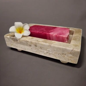Mármol Jabonera Beige Piedra Natural Baño Jabón Bol Presentación Stückseife - Imagen 1 de 6