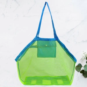 Reusable Mesh Bags Kids Sand Bag Large Mesh Beach Bag Beach Toys Mesh Bag - Picture 1 of 12