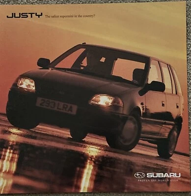 Subaru Justy Car Range Original Car Sales Info Brochure Frameable - Image 1 of 3