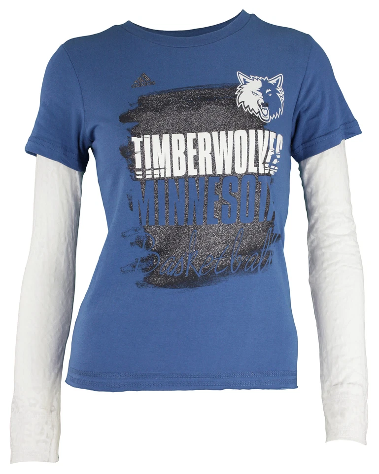 Camiseta Adidas NBA Jóvenes Niñas Minnesota Timberwolves Cepillada Foto 1 de 1