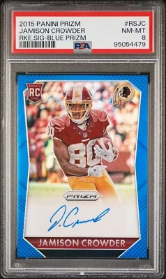 2015 Jamison Crowder #RSJC Prizm Blue Rookie Signatures Auto PSA 8 Numbered /199 - Image 1 of 2