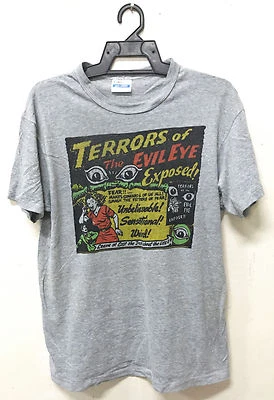 VINTAGE 80's TERRORS OF THE EVIL EYES EXPOSED T-SHIRT HORROR CULT 1946 BOOK - Image 1 of 3