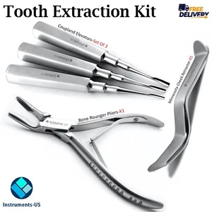 Kit básico de extracción dental acoplamiento elevadores de extracción dental alicates Rongeur Se - Imagen 1 de 1