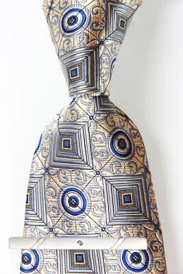 new Classic Floral Brown Gray JACQUARD WOVEN 100% Silk Men's Necktie Tie - Image 1 of 4