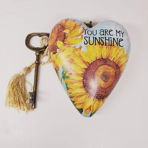 You Are My Sunshine Art Heart Key Sunflowers Valentines Sculpture Tim Coffey - Picture 1 of 6