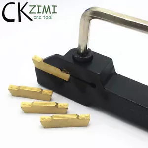 10Pcs 4mm Carbide Insert & MGEHR1616-4 Parting Off Turning Holder Lathe Tool - Picture 1 of 5