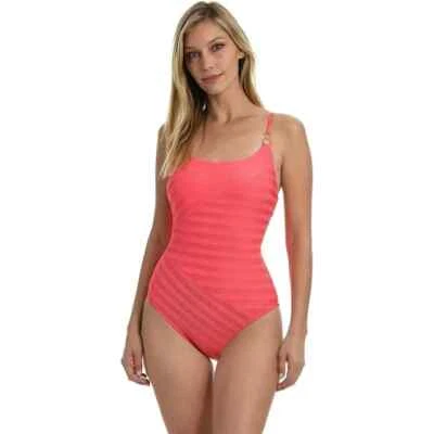 La Blanca L45347 Women’s Coral Linea Costa Textured One-Piece Swimsuit Size 12 - Изображение 1 из 4