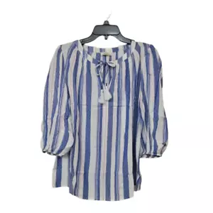 Blusa de cuello dividido Style & Co borlas línea de diamantes pequeña - Imagen 1 de 3
