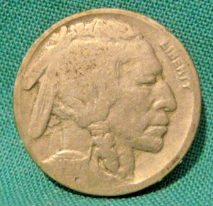 1917-P Buffalo níquel-circulado-fecha débil-sin marca de ceca - Imagen 1 de 2