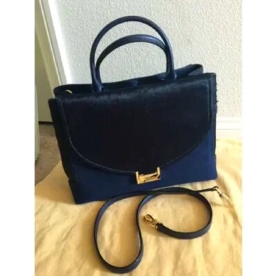 Nuevo sin etiquetas Bolso de Hombro Cartera Kate Spade Taiden Miro Street Hair becerro Gamuza Azul Marino Foto 1 de 4