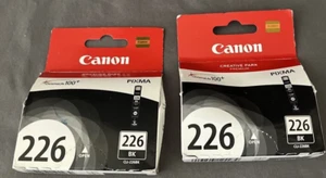 Menge 2 Canon 226 Schwarz Tintenpatronen CLI-226BK Original Neu Versiegelt KOSTENLOSER VERSAND - Bild 1 von 1