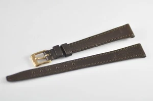Omega Watch Strap 12mm Marrón Con Chapado en Oro Hebilla NOS Menta (W3) - Imagen 1 de 4