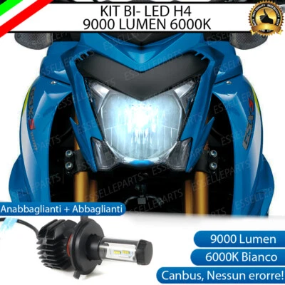 LAMPADA LED H4 6000K 9000 LUMEN CANBUS SUZUKI GSX S 1000 MOTO NO AVARIA LUCI - Immagine 1 di 4