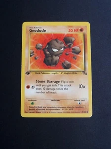 Geodude 47/62 1ª Edición No Holo Pokemon Juego de Cartas Coleccionables De Colección Juego de Luz Fósil - Imagen 1 de 2